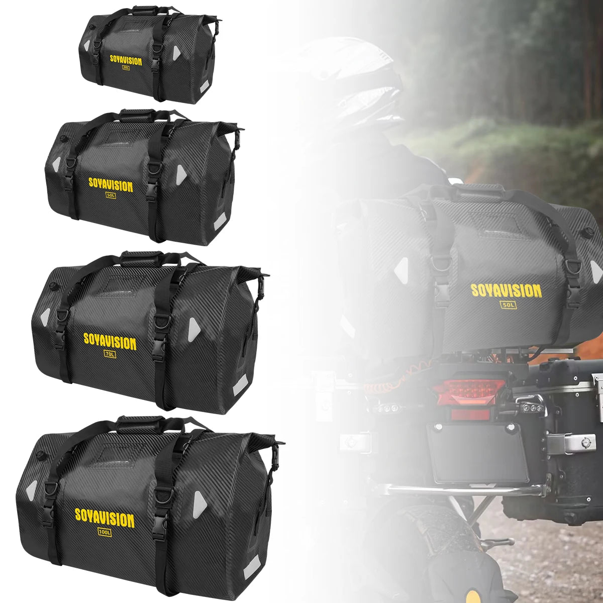 Waterproof Motorcycle Tail Bag 66L