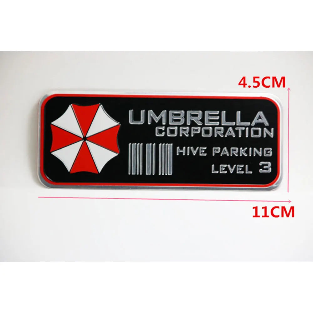 Aluminum Alloy Car Sticker: Umbrella Residents Honeycomb Parking Level 3
