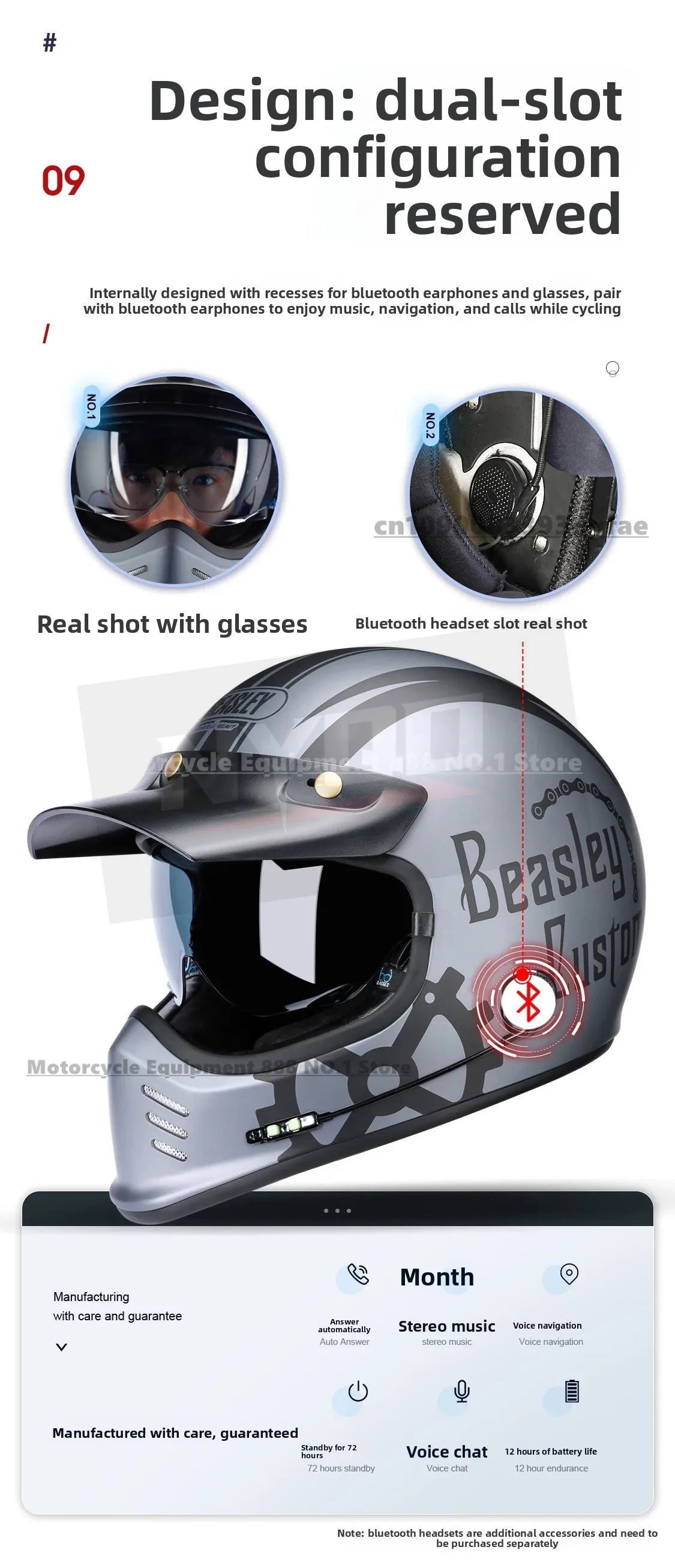 Original BEASLEY Retro Motorcycle Helmet