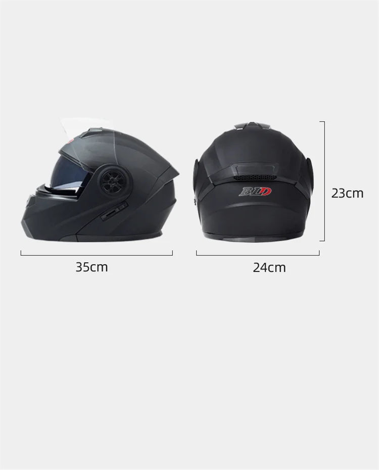 Dual Lens Flip-Up Modular Motorcycle Helmet