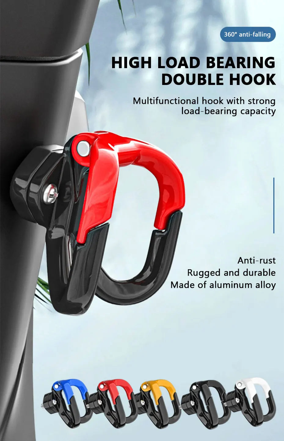Dual Hook Motorcycle Helmet Hanger