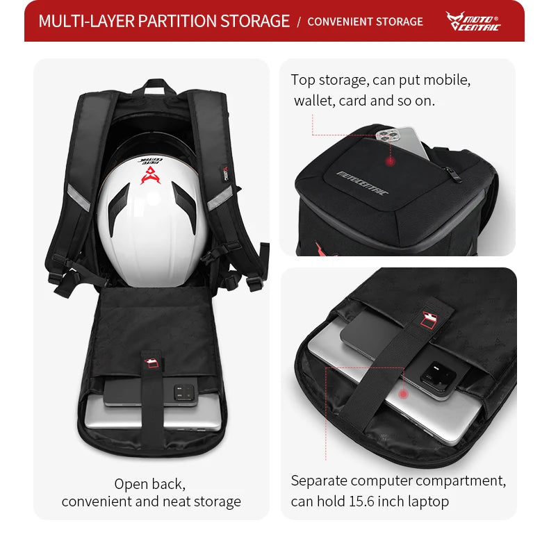 Reflective Waterproof Motorcycle Helmet Backpack