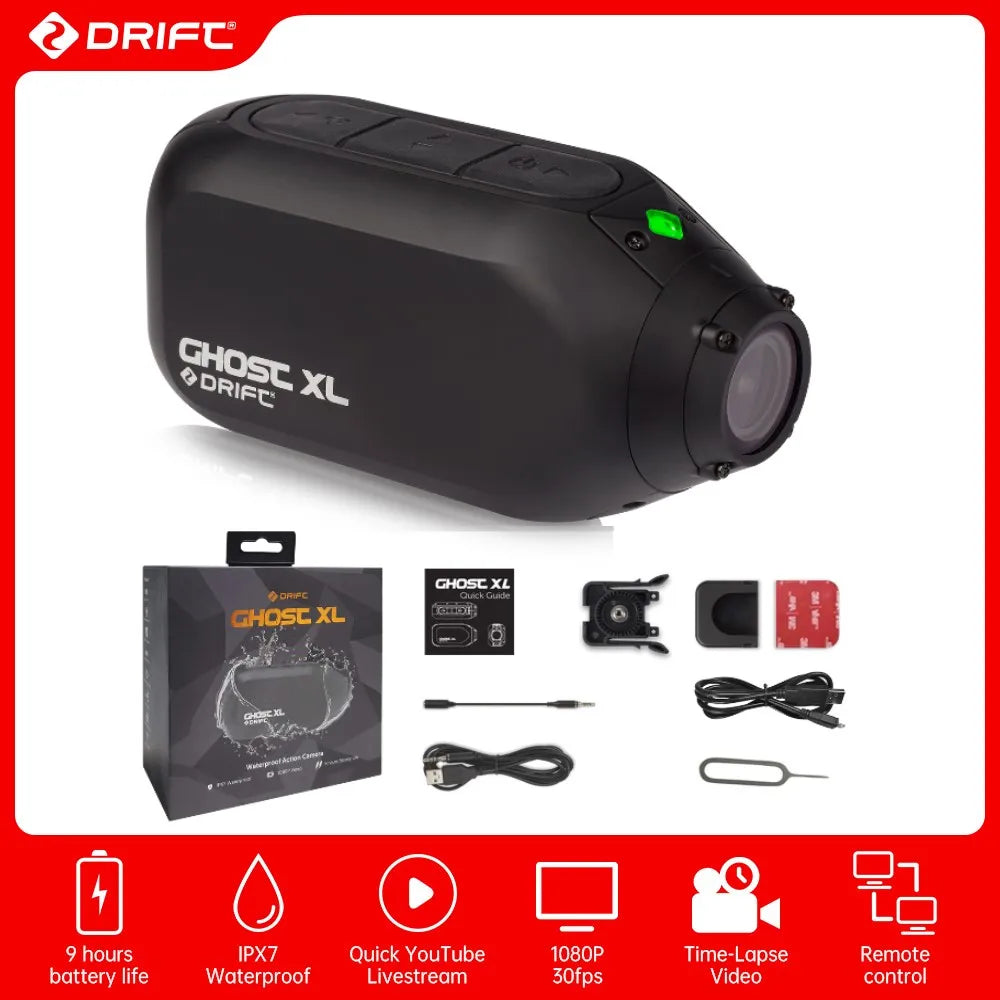 Drift Ghost XL Sport Action Camera 1080P WiFi 9 Hours IPX7 Waterproof