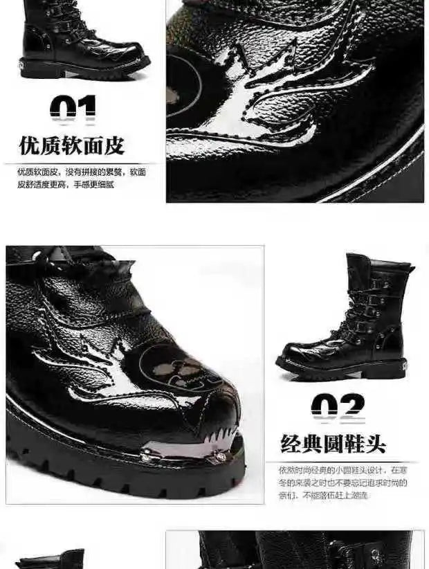 Leather Motorcycle Boots for Men
