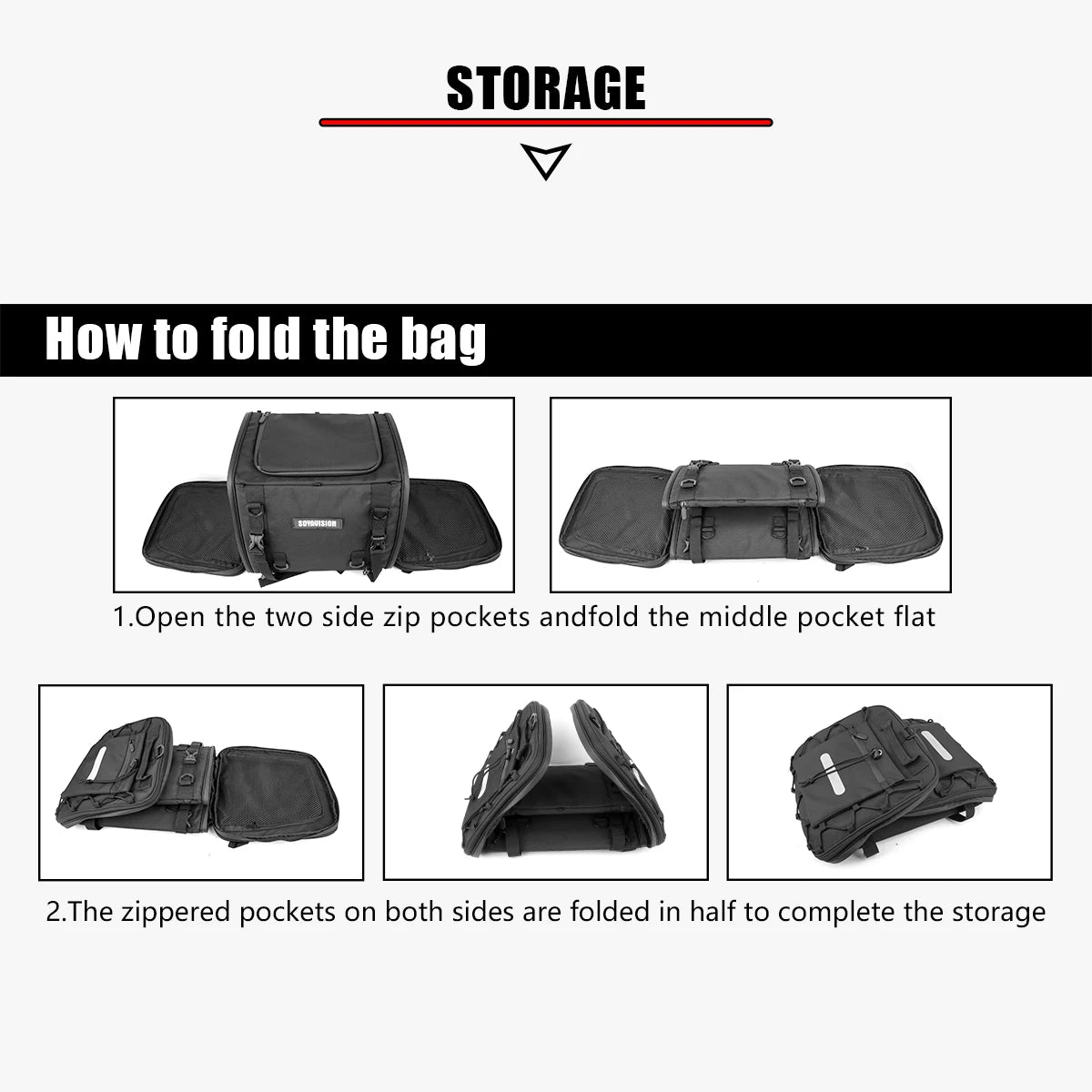 Waterproof Motorcycle Rear Seat Bag 35L-60L Luggage