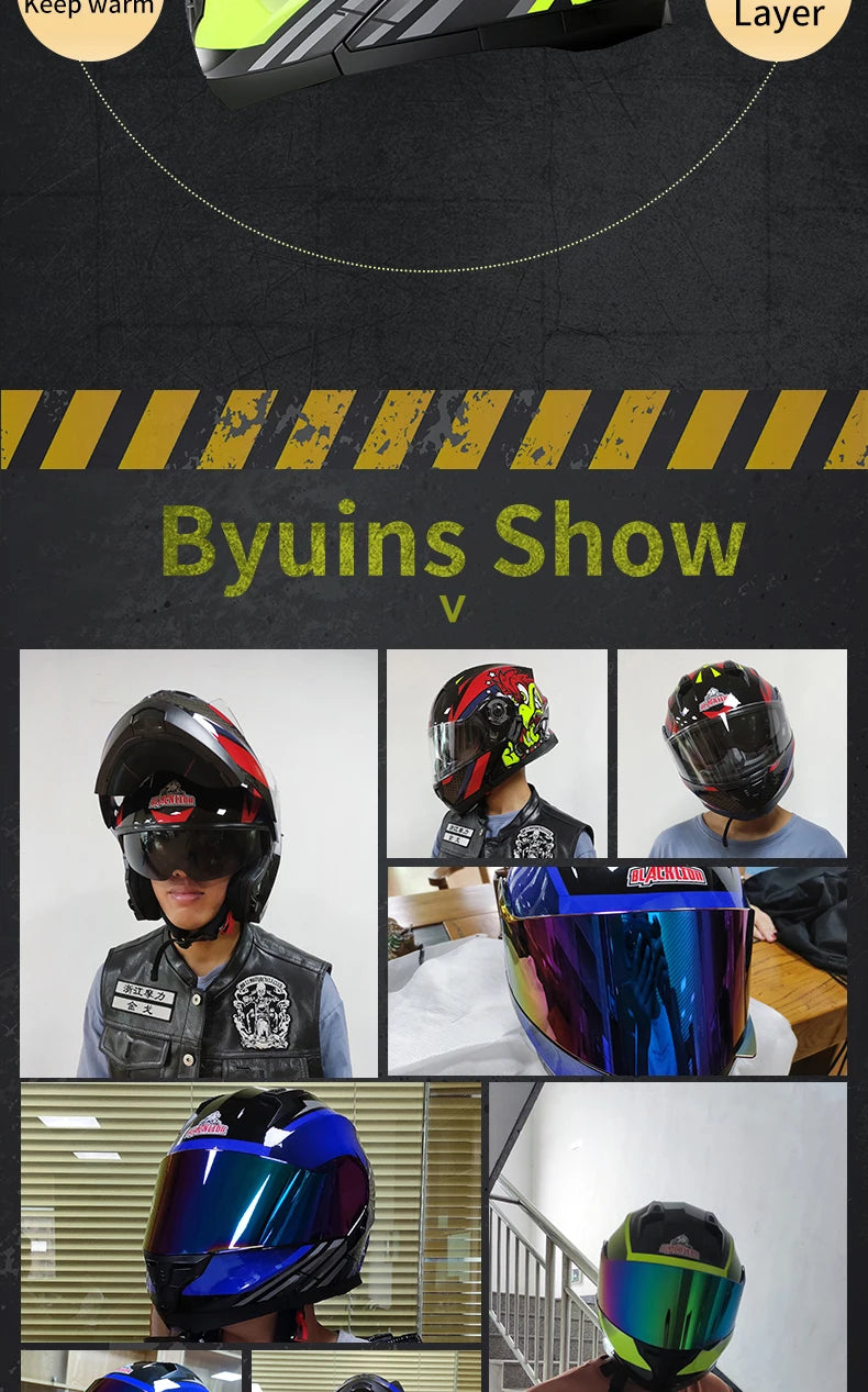 Double Visor Flip-Up Motorcycle Helmet