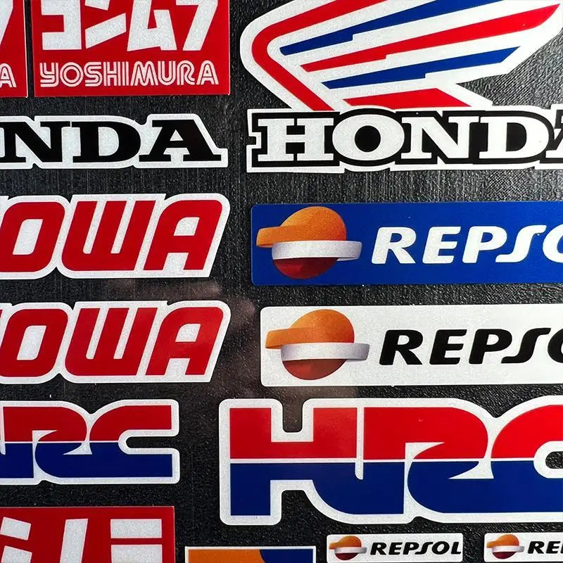Honda Motorcycle Racing Sponsor Stickers