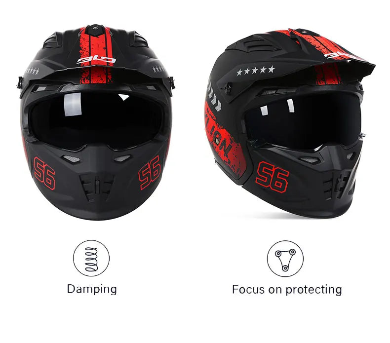 Premium Full Face Motorcycle Helmet with Detachable Design