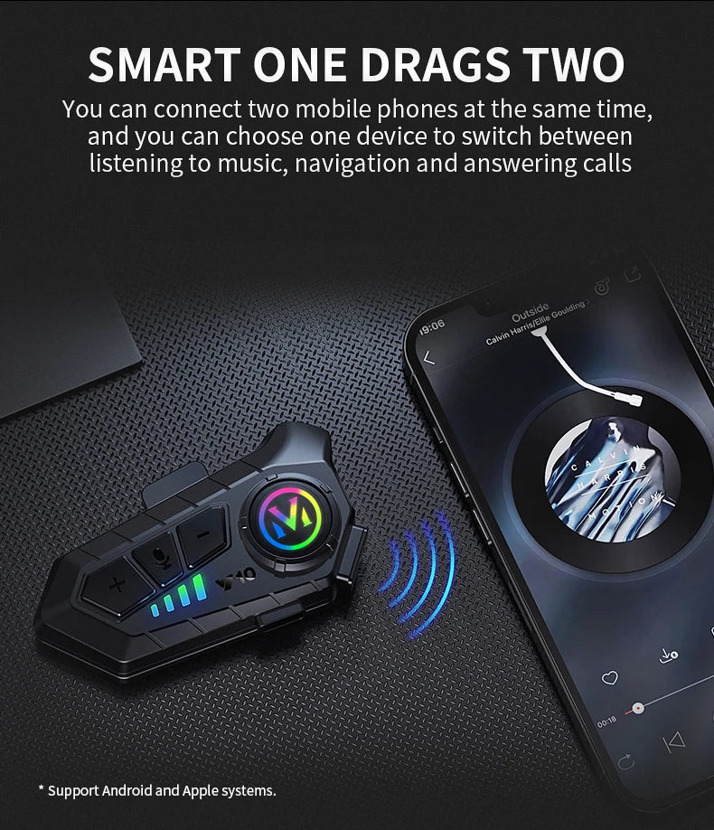 Bluetooth Helmet Headset Lights