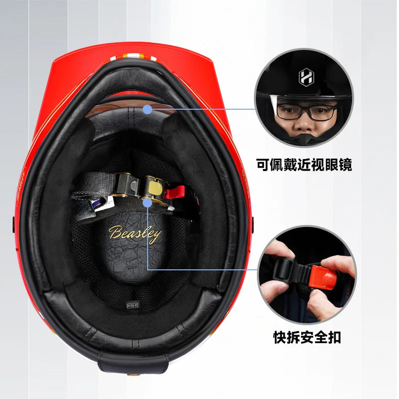 BEASLEY ECE DOT Bluetooth Electric Motorcycle Helmet