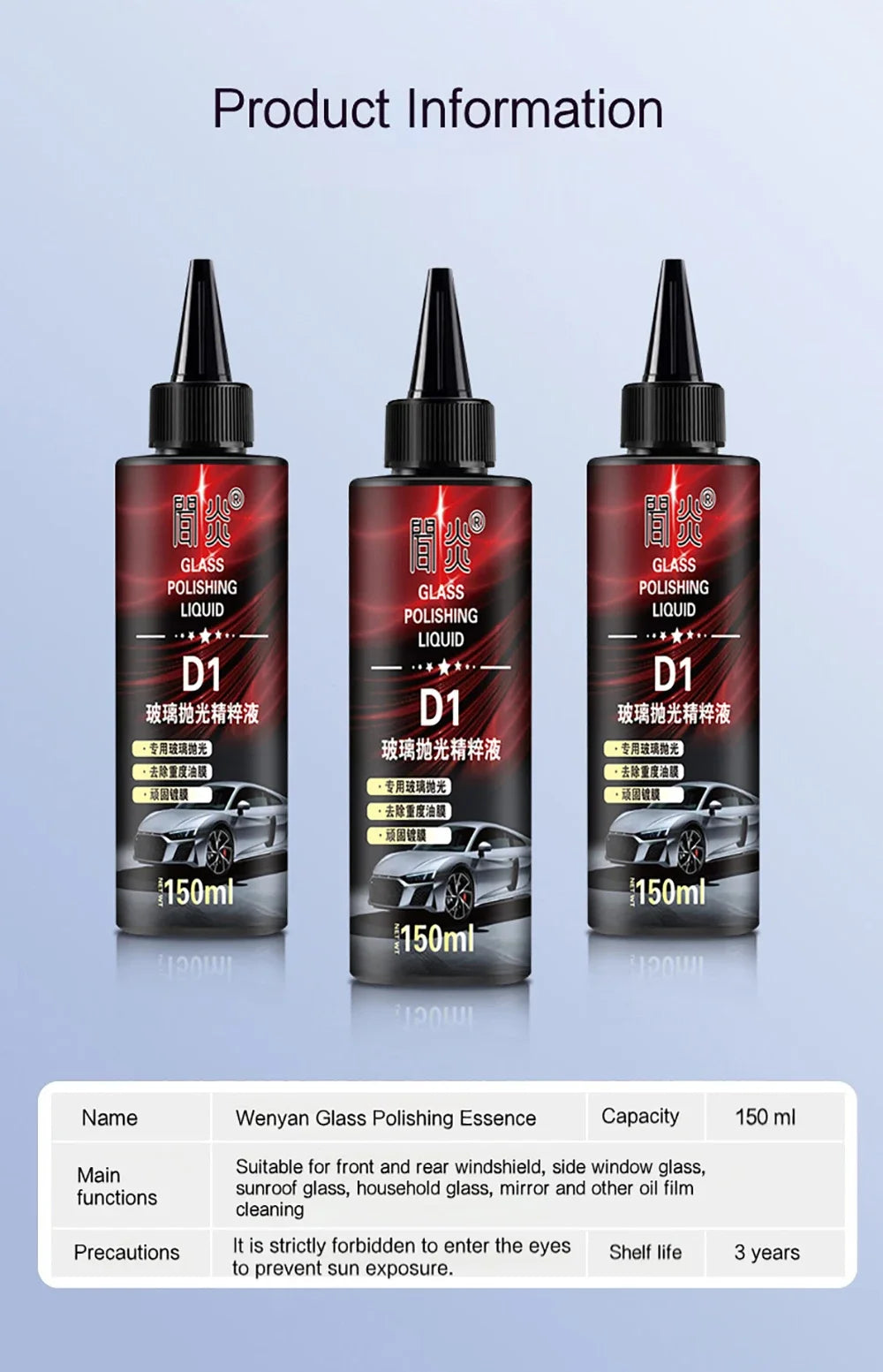 Motorcycle Glass Polish Compound 150ml - High Gloss Restorer