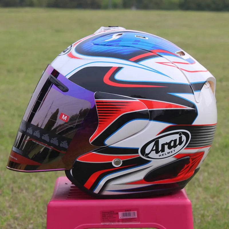 SZ-Ram 3 White Blue Open Face Motorcycle Helmet