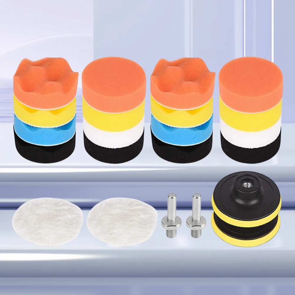 22-Piece Buffing Wool Pads Set for Car & Motorcycle Polishing