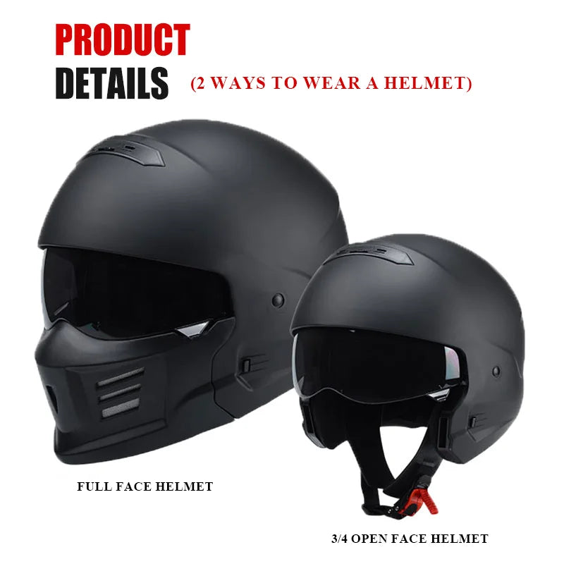 Retro Locomotive Full Face Motorcycle Helmet