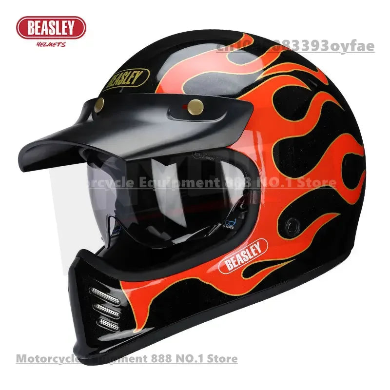 Original BEASLEY Retro Motorcycle Helmet