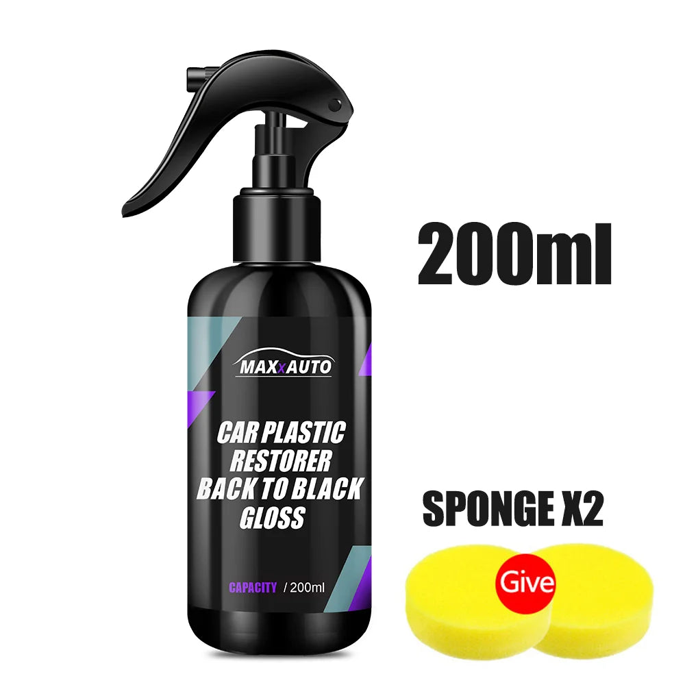 Glossy Black Motorcycle Plastic Restorer