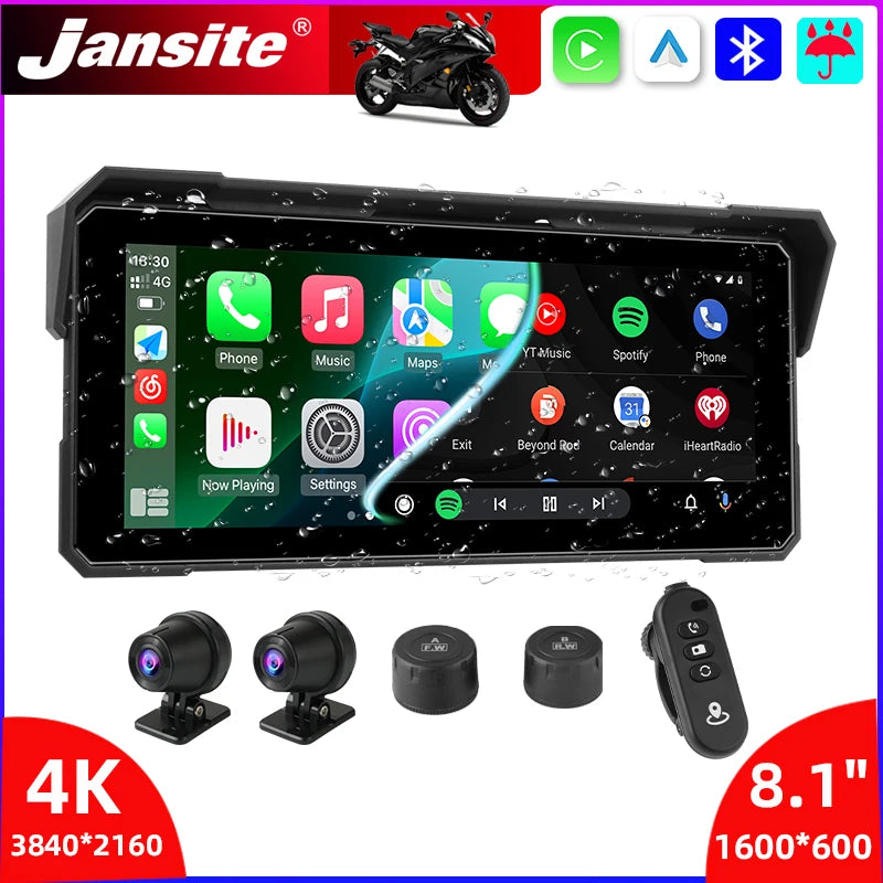 Jansite 8.1" Waterproof Motorcycle Monitor