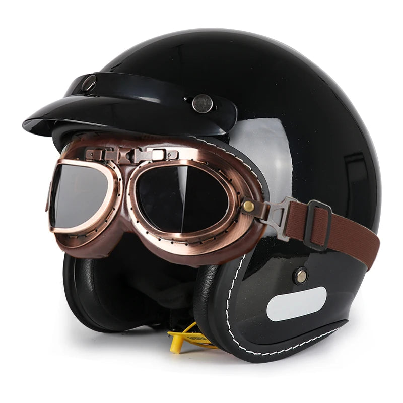 Retro Classic DOT Certified Motorcycle Helmet