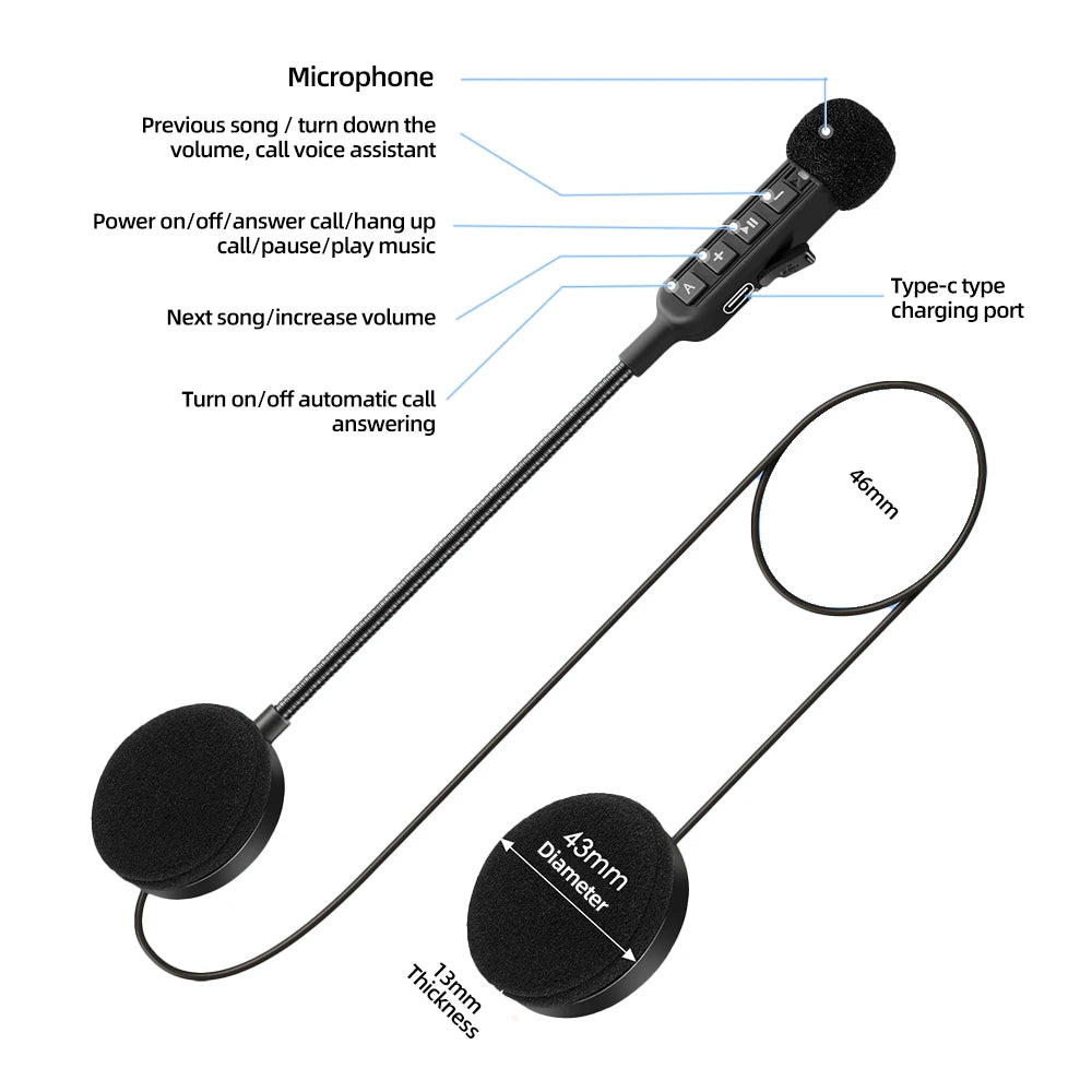 Bluetooth Helmet Headset Kit