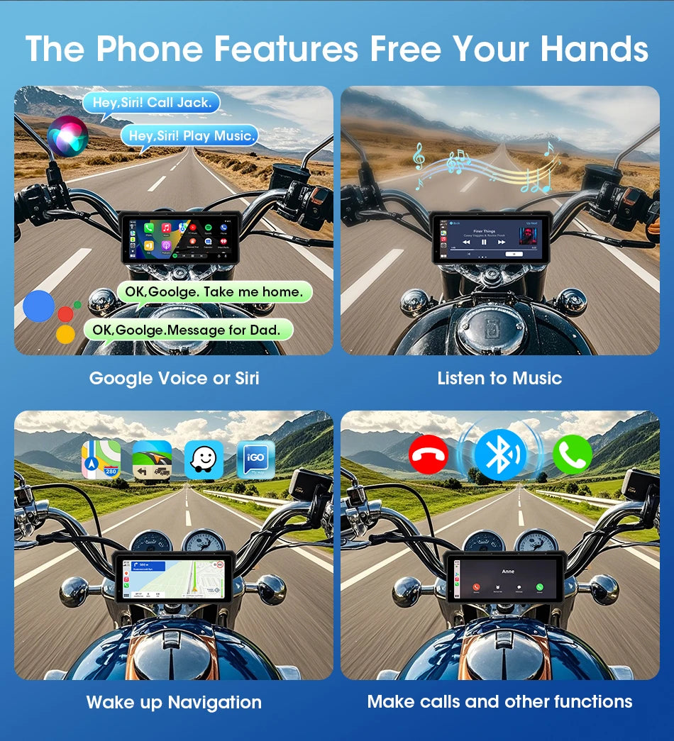 Jansite 8.1" Waterproof Motorcycle Monitor