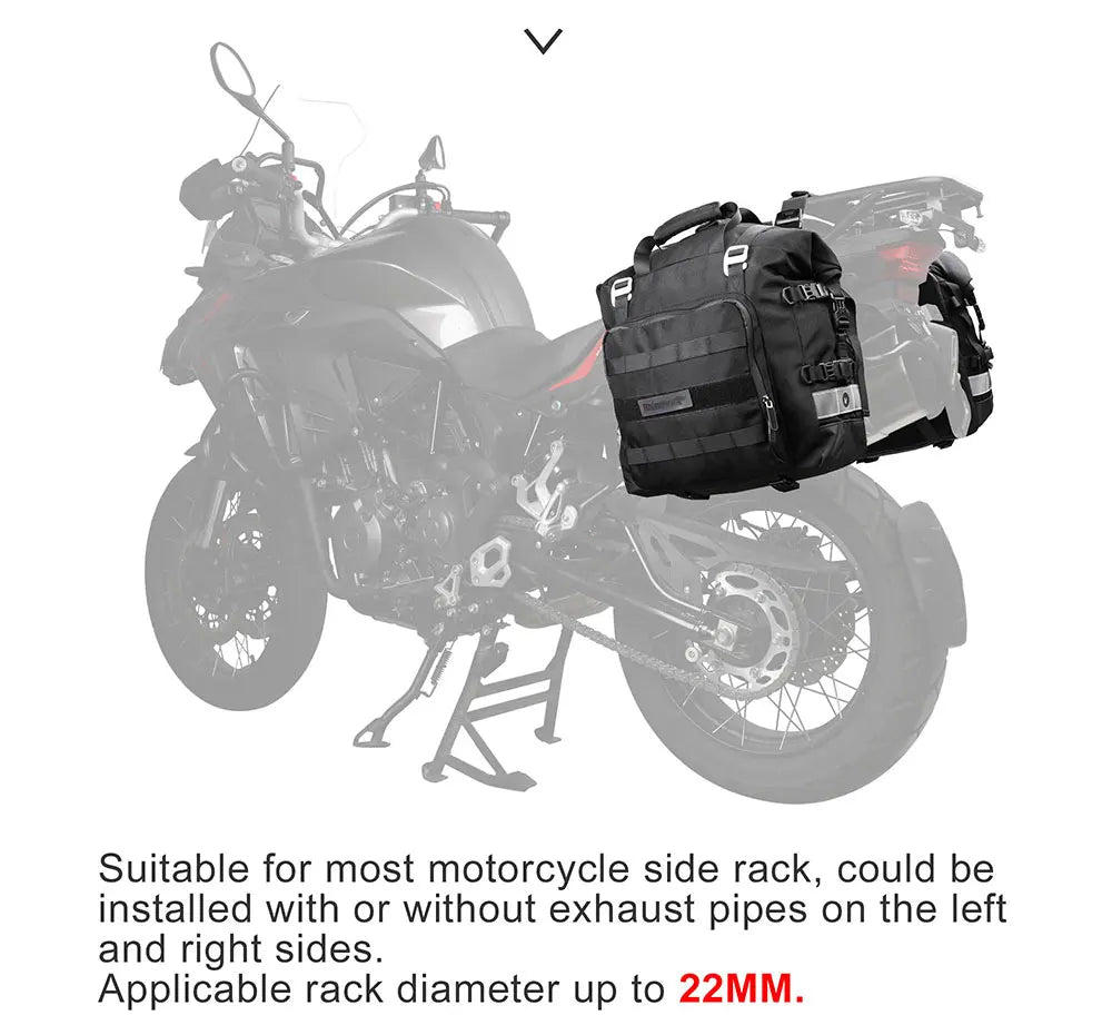 Quick Release Motorcycle Saddle Bag with Waterproof Inner Bag
