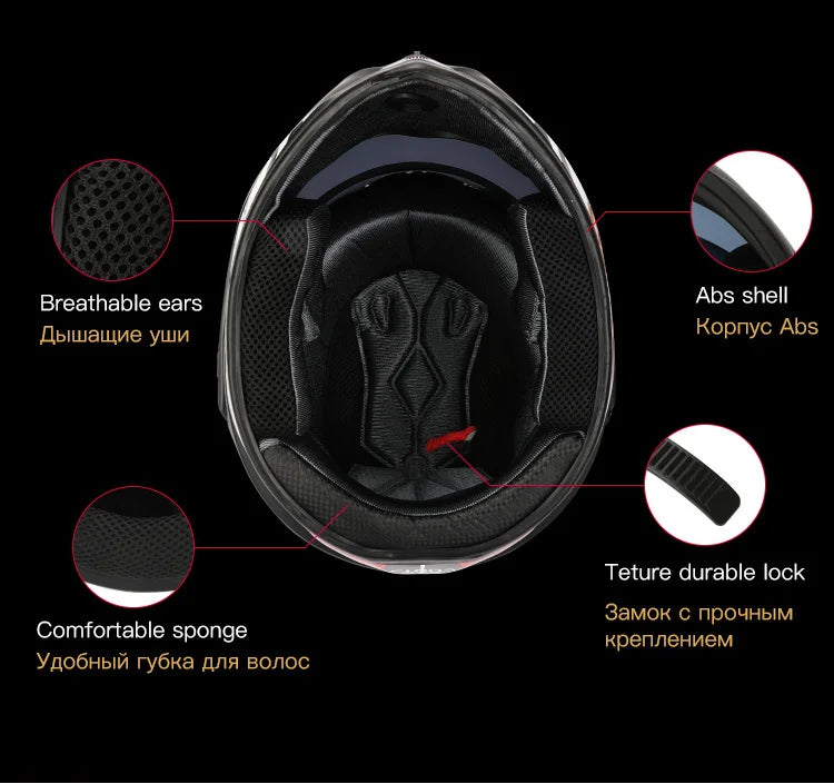Dual Visor Full Face Modular Motorcycle Helmet