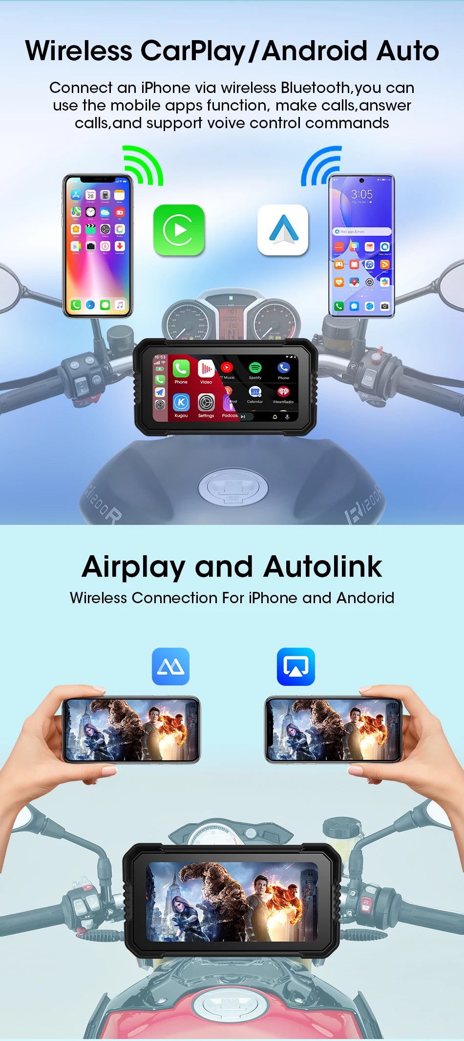 motorcycle touch screen GPS navigation system