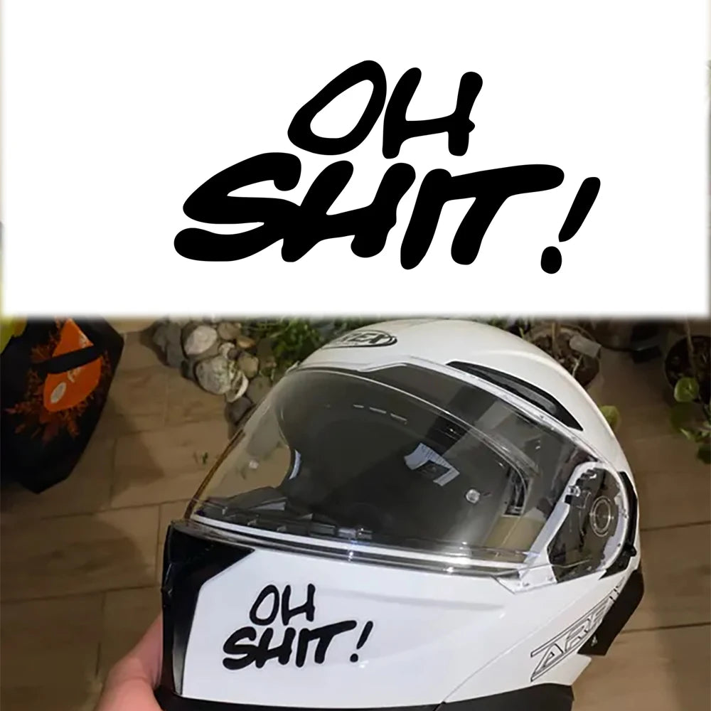 Playful Funny Letters OH SHIT Motorcycle Sticker