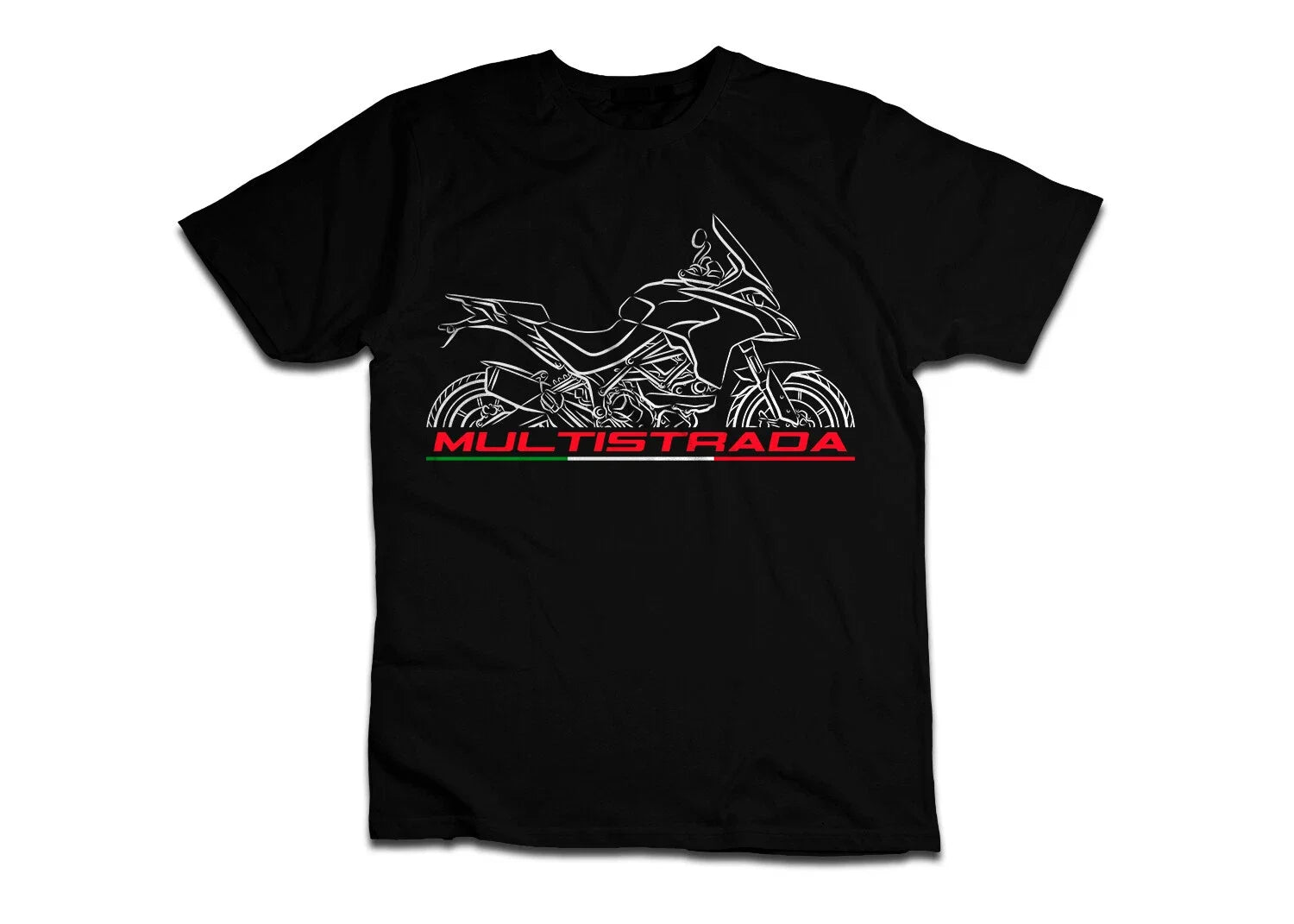 Men's Casual Multistrada V2 Motorcycle Graphic T-Shirt