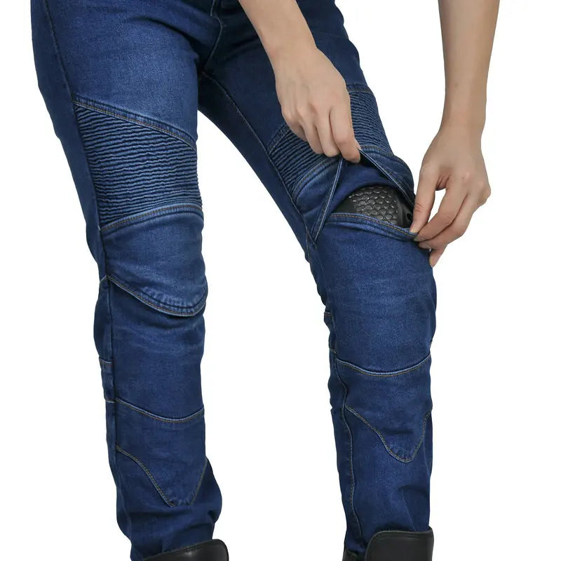 Women's Embroidery Motorcycle Pants