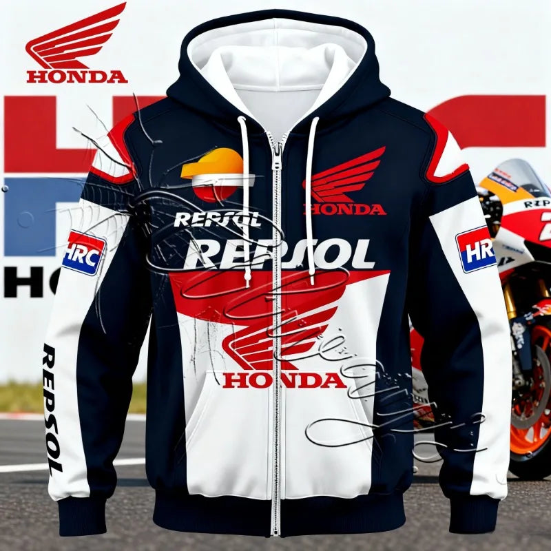 Motorcycle Zip Hoodie Sweatshirt