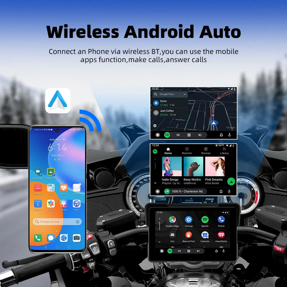 EKIY 7.0" Wireless Motorcycle GPS Display