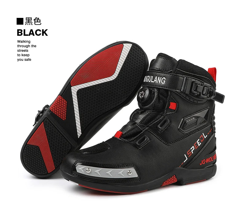 High-Top Motorcycle Boots