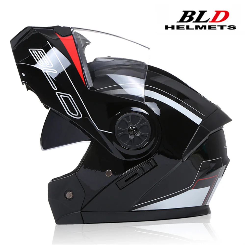 Dual Lens Flip-Up Modular Motorcycle Helmet