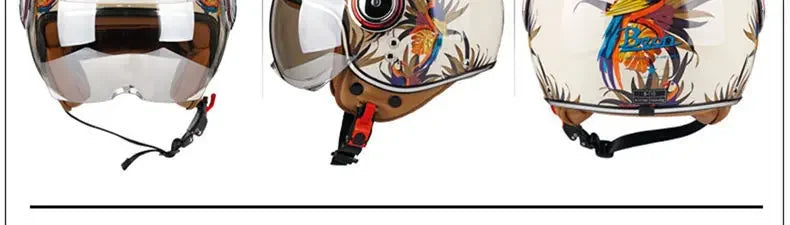 Beon Motorcycle Helmet - ECE Certified Retro Half Cap