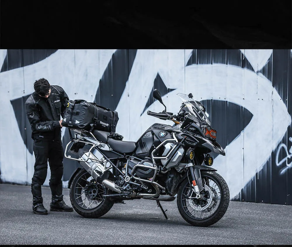 Waterproof Motorcycle Saddle Bag with MOLLE Expansion