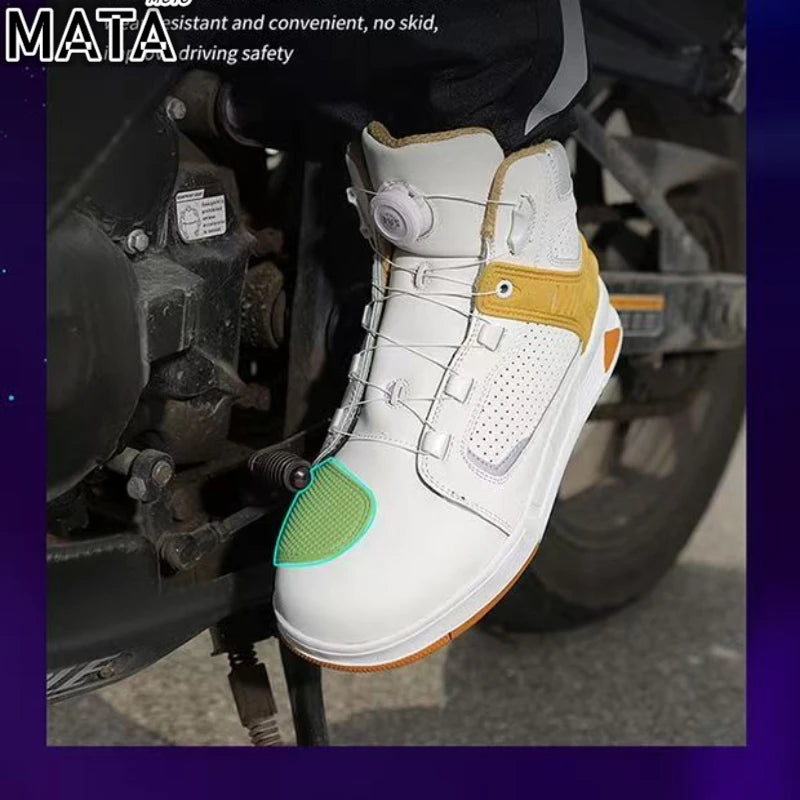 Men's Adventure Motorcycle Boots with Anti-Slip Soles