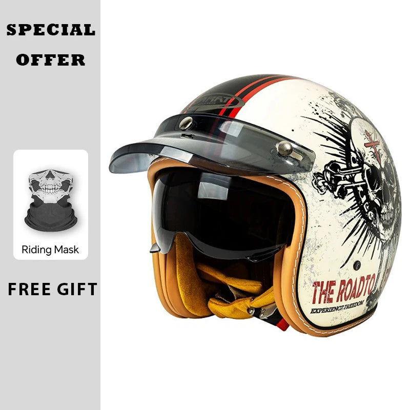 Stylish Open Face Motorcycle Helmet for Men and Women