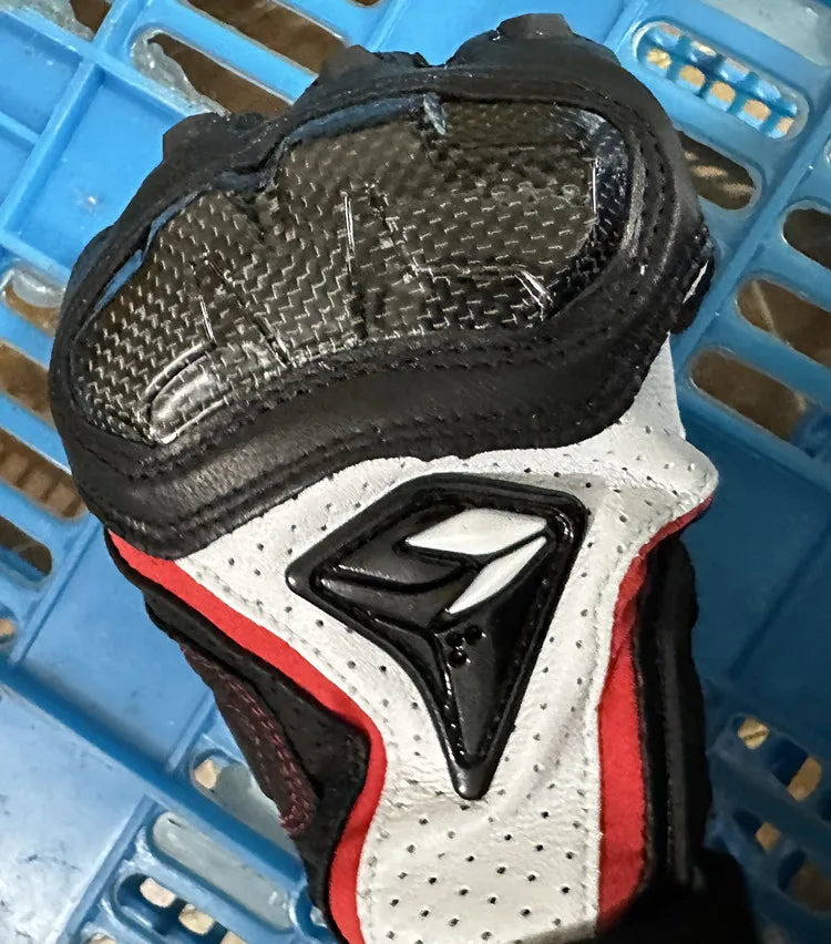 Racing Blue Leather Gloves