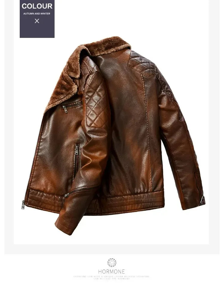 Stylish Faux Leather Biker Jacket