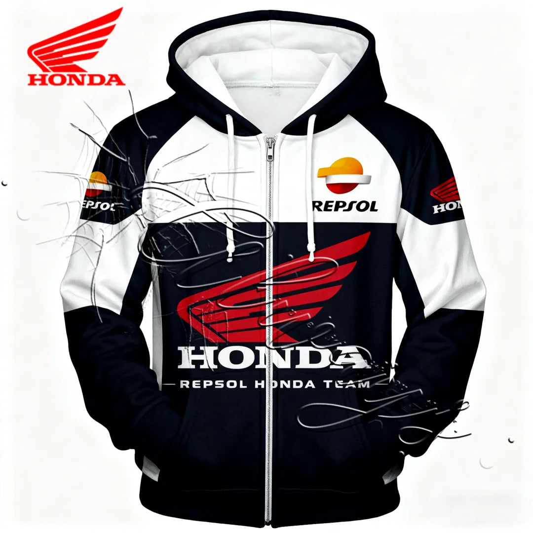 Motorcycle Zip Hoodie Sweatshirt