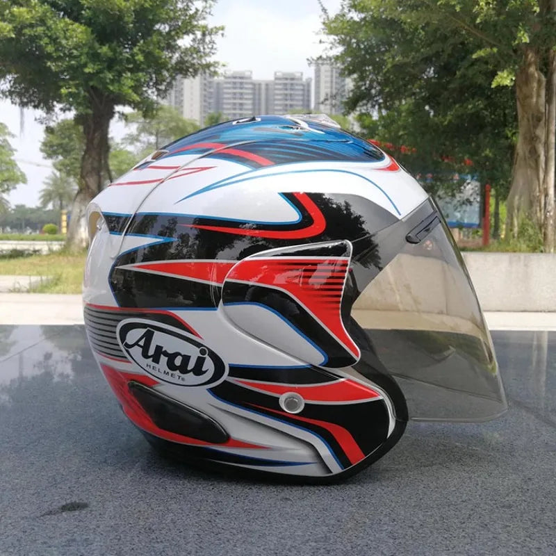 SZ-Ram 3 White Blue Open Face Motorcycle Helmet