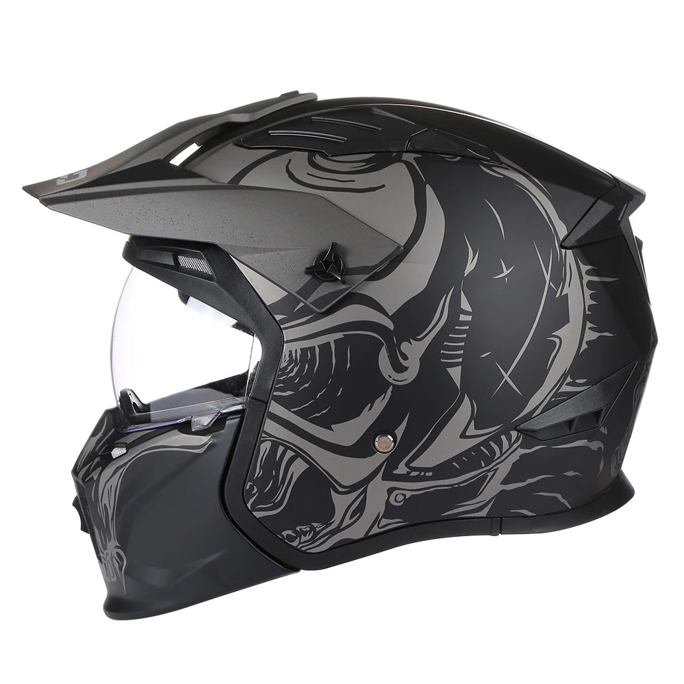Premium Full Face Motorcycle Helmet with Detachable Design