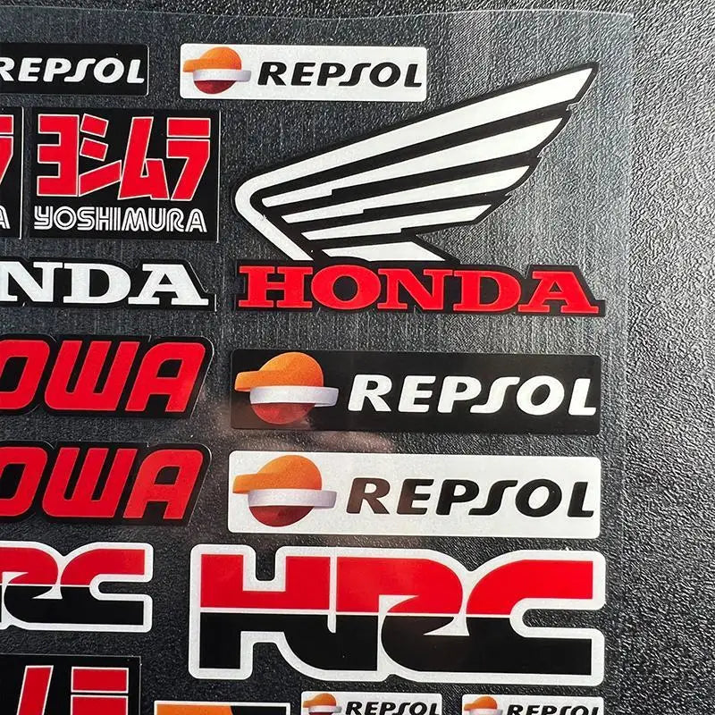 Honda Motorcycle Racing Sponsor Stickers