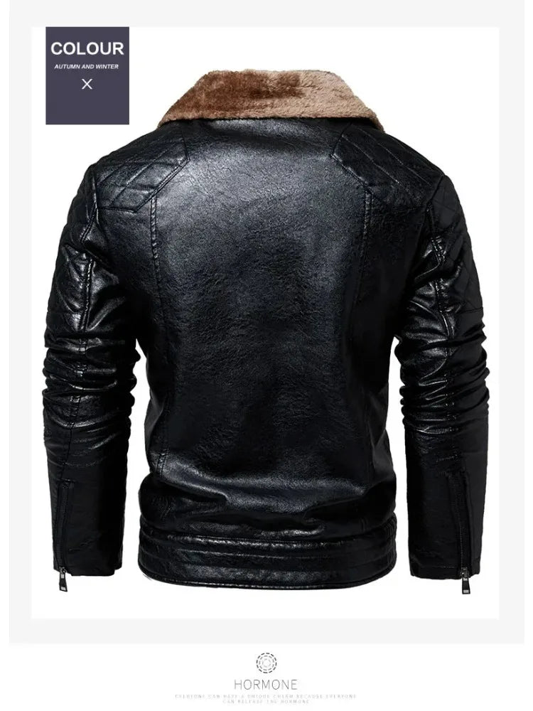 Stylish Faux Leather Biker Jacket