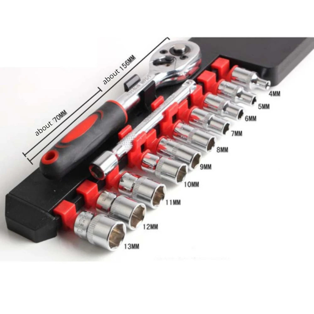 12-Piece Wrench Socket Set for Motorcycle and Bicycle Repair