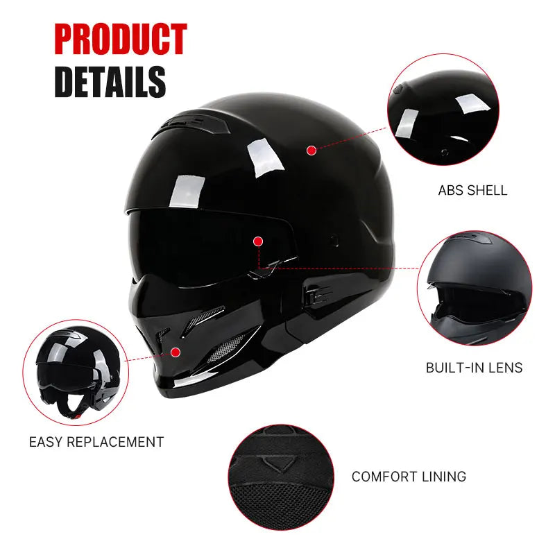 Retro Locomotive Full Face Motorcycle Helmet