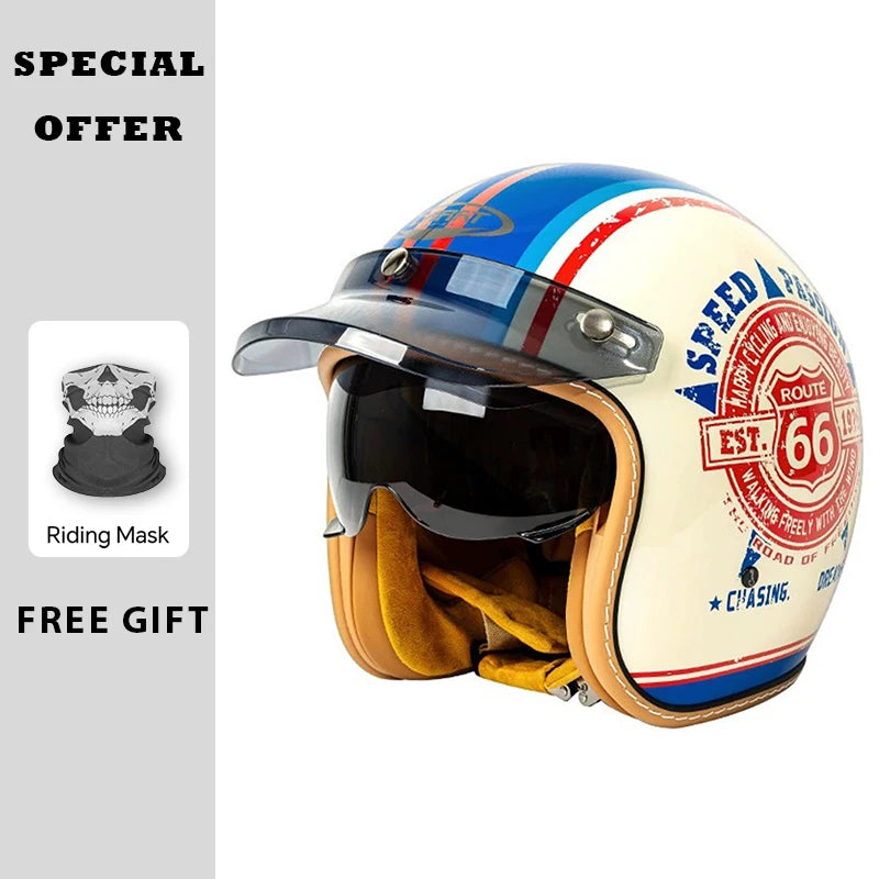 Stylish Open Face Motorcycle Helmet for Men and Women
