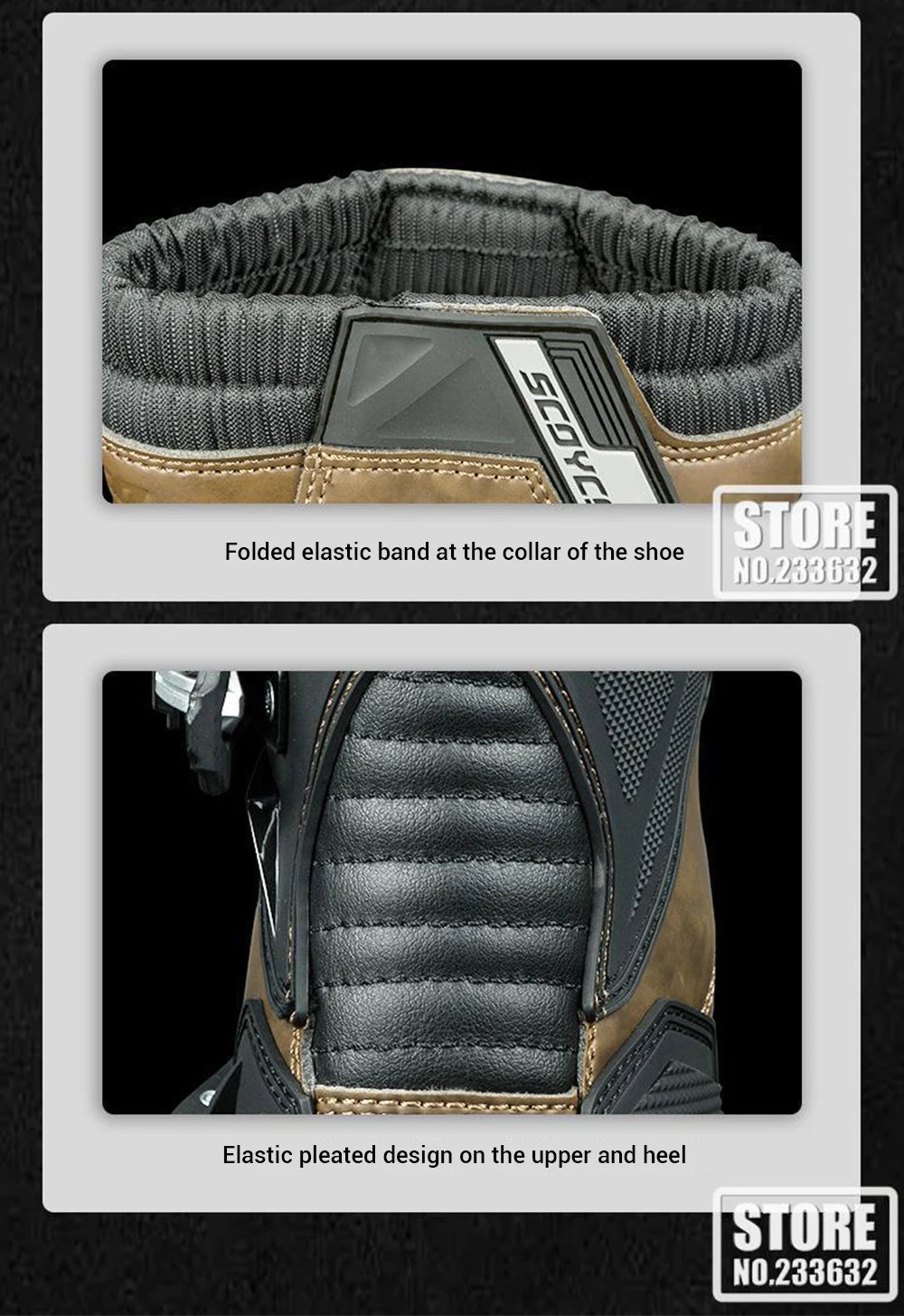 SCOYCO Cowhide Motocross Boots Men's Waterproof Motorcycle Boots