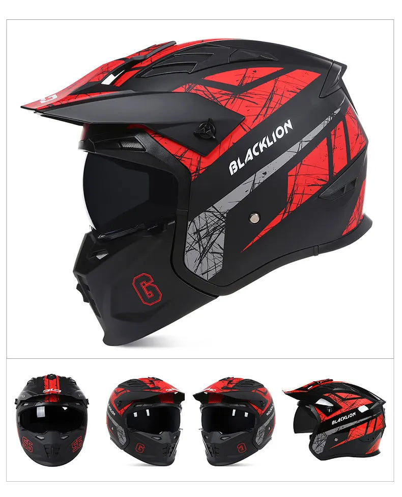 Premium Full Face Motorcycle Helmet with Detachable Design